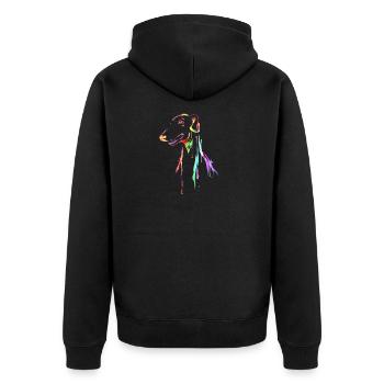 Greyhound Multicolored dog lover gift - Unisex Premium Organic Zip Hoodie - black - Back - Nico (187cm)