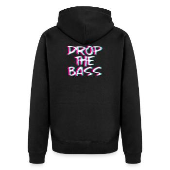 Drop Basse Techno Rave Glitch Cadeau Trippy Edm - Veste à capuche bio Premium Unisexe - noir - Dos - Nico (187cm)