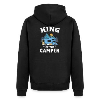 RV Fan King Camper Gift Design Idea for RV Camper - Unisex Premium Organic Zip Hoodie - black - Back - Nico (187cm)