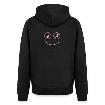 Rhönrad - Unisex Premium Bio Zip Hoodie - Schwarz - Hinten - Nico (187cm)
