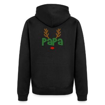 Dad father reindeer family outfit Christmas deer - Unisex Premium Organic Zip Hoodie - black - Back - Nico (187cm)