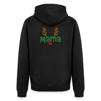 Mama Mutti Reindeer Family Outfit Christmas Deer - Unisex Premium Organic Zip Hoodie - black - Back - Nico (187cm)