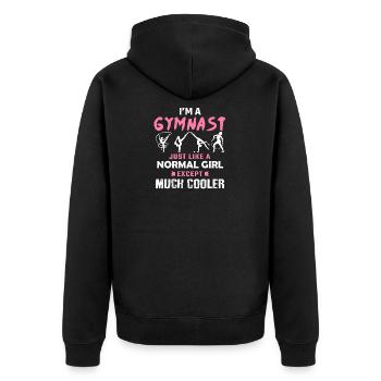 Cool Gymnastics Gift Ideas Gymnast Gifts For Girls - Unisex Premium Organic Zip Hoodie - black - Back - Nico (187cm)
