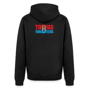 TwoBeers - Unisex Premium Bio Zip Hoodie - Schwarz - Hinten - Nico (187cm)