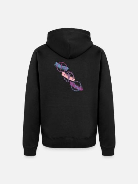 Wheel - Unisex Premium Organic Zip Hoodie - black