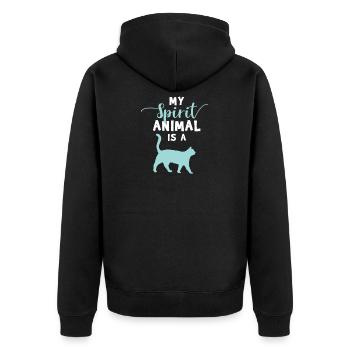 Spirit Animal Cat Gifts For Cat Lovers Cat Lover - Unisex Premium Bio Zip Hoodie - Schwarz - Hinten - Nico (187cm)