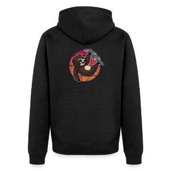 Sloth climbing team - Unisex Premium Organic Zip Hoodie - black - Back - Nico (187cm)