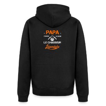 Papa le chasseur légendaire - Veste à capuche bio Premium Unisexe - noir - Dos - Nico (187cm)