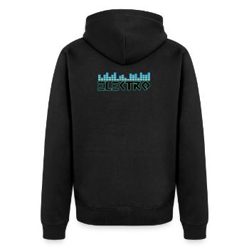 Electro - Unisex Premium Bio Zip Hoodie - Schwarz - Hinten - Nico (187cm)