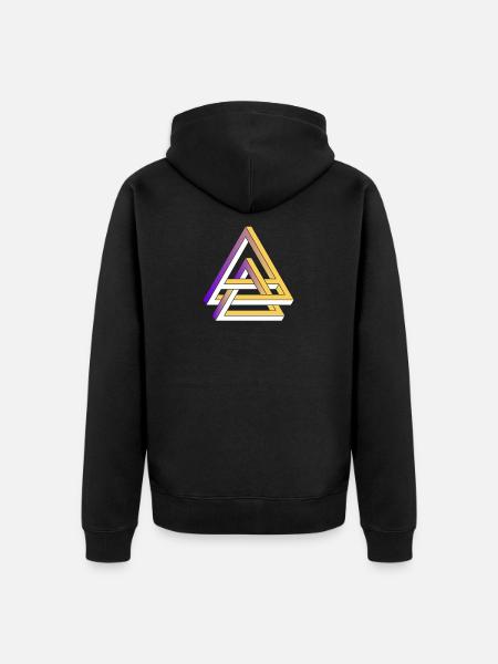 Geometry Triangles Geometrical Illusion Gift - Unisex Premium Organic Zip Hoodie - black