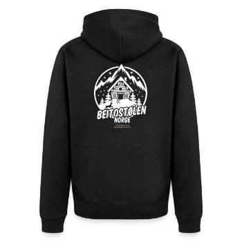 Beitostølen Norge - Unisex Premium Organic Zip Hoodie - black - Back - Nico (187cm)