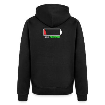 Besoin de techno - Veste à capuche bio Premium Unisexe - noir - Dos - Nico (187cm)