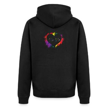 LGBT Heartgeat ECG Funny Heart Rainbow LGBT Pride - Veste à capuche bio Premium Unisexe - noir - Dos - Nico (187cm)