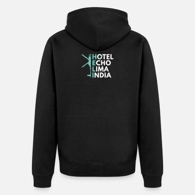 Hélicoptère Pilote Hélicoptères Voler - Veste à capuche bio Premium Unisexe - noir