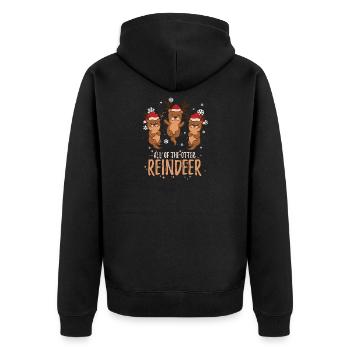 Niedliche Otter Rentiere Weihnachten - Unisex Premium Bio Zip Hoodie - Schwarz - Hinten - Nico (187cm)