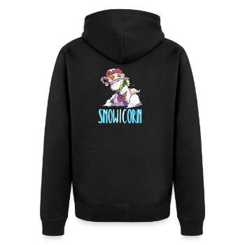 Snowicorn Christmas Licorne Licorne Noël - Veste à capuche bio Premium Unisexe - noir - Dos - Nico (187cm)