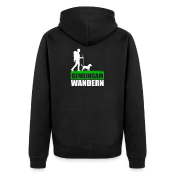 Wanderung Hund - Unisex Premium Bio Zip Hoodie - Schwarz - Hinten - Nico (187cm)