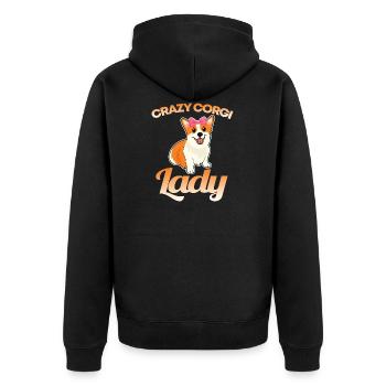 Amusement fou de chien fou de corgi de dame - Veste à capuche bio Premium Unisexe - noir - Dos - Nico (187cm)
