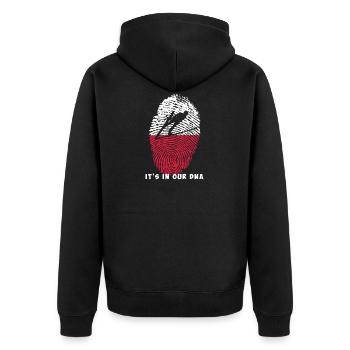 Skispringen Polen Polnisches Team als Geschenk - Unisex Premium Bio Zip Hoodie - Schwarz - Hinten - Nico (187cm)