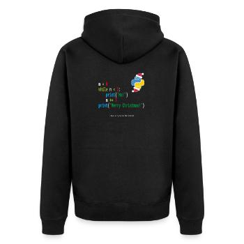 Ho! Ho! Ho! - Frohe Weihnachten -Python Geek Shirt - Unisex Premium Bio Zip Hoodie - Schwarz - Hinten - Nico (187cm)