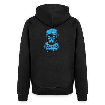 Né pour être sauvage - Veste à capuche bio Premium Unisexe - noir - Dos - Nico (187cm)
