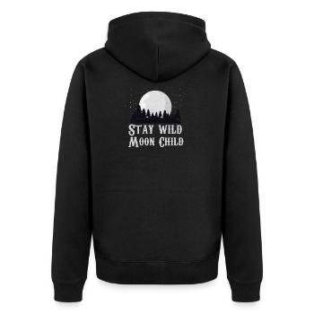 Reste enfant lune sauvage - Veste à capuche bio Premium Unisexe - noir - Dos - Nico (187cm)