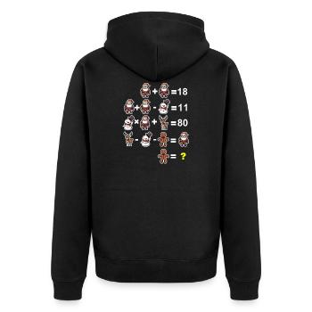 Devinette math math prof école primaire noël - Veste à capuche bio Premium Unisexe - noir - Dos - Nico (187cm)