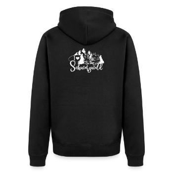 1 x Schwarzwald #Heimatliebe Black Forest - Unisex Premium Bio Zip Hoodie - Schwarz - Hinten - Nico (187cm)