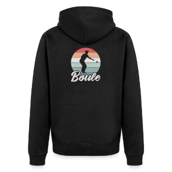 Pétanque Pétanque Cadeau - Veste à capuche bio Premium Unisexe - noir - Dos - Nico (187cm)