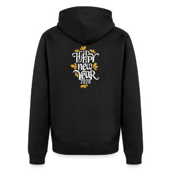 Bonne année 2020 feux d'artifice arrondis - Veste à capuche bio Premium Unisexe - noir - Dos - Nico (187cm)