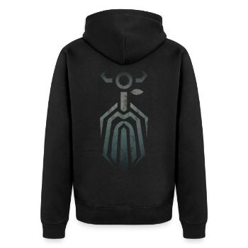 Odin Gott Asgard Nordisch Wikinger Viking Pagan - Unisex Premium Bio Zip Hoodie - Schwarz - Hinten - Nico (187cm)