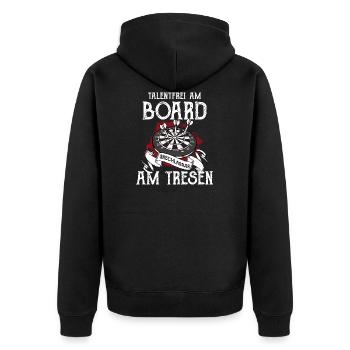 Darts - Unisex Premium Organic Zip Hoodie - black - Back - Nico (187cm)