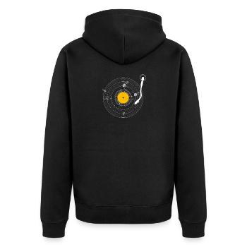 Solar System as a Record Gift - Unisex Premium Organic Zip Hoodie - black - Back - Nico (187cm)