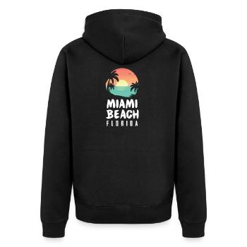 Miami Beach Florida Gifts Summer Vacation Florida - Unisex Premium Organic Zip Hoodie - black - Back - Nico (187cm)