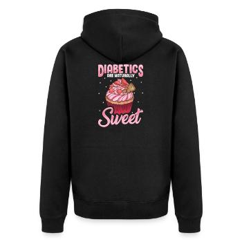 Les diabétiques sont naturellement mignons - Veste à capuche bio Premium Unisexe - noir - Dos - Nico (187cm)
