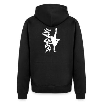 break dance - Veste à capuche bio Premium Unisexe - noir - Dos - Nico (187cm)