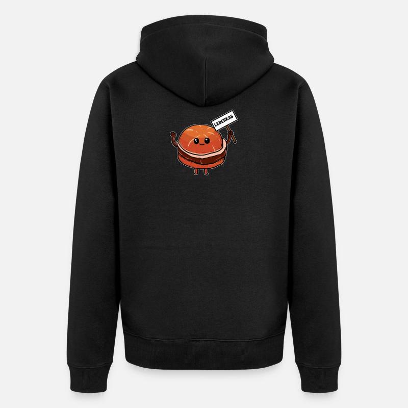 Leberkäs Fleisch Käse - Unisex Premium Bio Zip Hoodie - Schwarz