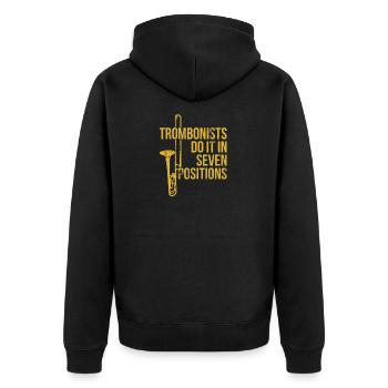 Posaunen Spieler Posaunist Spruch Witz Geschenk - Unisex Premium Bio Zip Hoodie - Schwarz - Hinten - Nico (187cm)