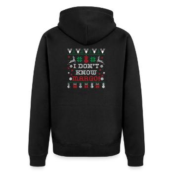 I don't know, MARGO! Christmas, Gift - Unisex Premium Organic Zip Hoodie - black - Back - Nico (187cm)
