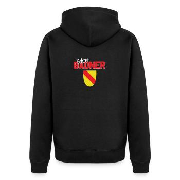 Baden echter Badner lustiger Spruch Geschenk - Unisex Premium Bio Zip Hoodie - Schwarz - Hinten - Nico (187cm)