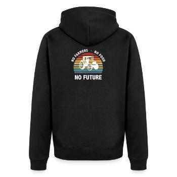 Landwirtschaft Demo Protest für Landwirt und Bauer - Unisex Premium Bio Zip Hoodie - Schwarz - Hinten - Nico (187cm)