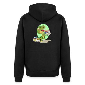 Livres de dinosaures Junkie - Veste à capuche bio Premium Unisexe - noir - Dos - Nico (187cm)