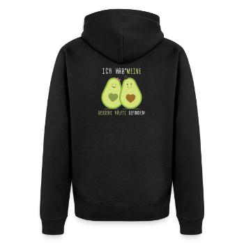 Avocado Avocados Pair Couples Vegan Vegan Gift - Unisex Premium Organic Zip Hoodie - black - Back - Nico (187cm)