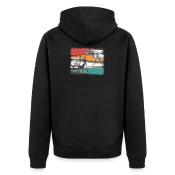 Vache fermier tracteur vache dame homme M. proverbes - Veste à capuche bio Premium Unisexe - noir - Dos - Nico (187cm)