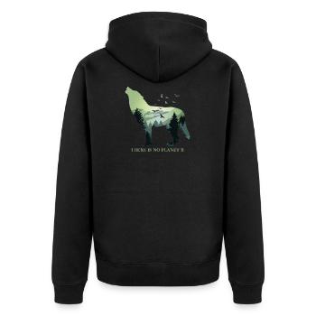 There is no Planet B - Umweltschutz Klimaschutz - Unisex Premium Bio Zip Hoodie - Schwarz - Hinten - Nico (187cm)