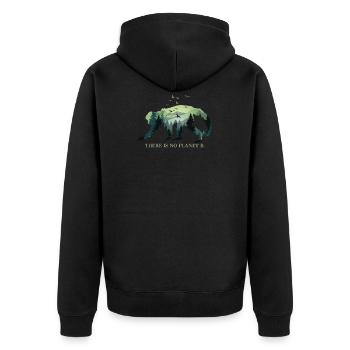 There is no Planet B - Umweltschutz Klimaschutz - Unisex Premium Bio Zip Hoodie - Schwarz - Hinten - Nico (187cm)