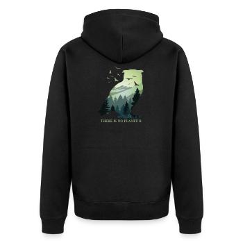 There is no Planet B - Umweltschutz Klimaschutz - Unisex Premium Bio Zip Hoodie - Schwarz - Hinten - Nico (187cm)