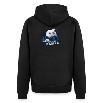 There is no Planet B - Environmental Protection Climate Protection - Unisex Premium Organic Zip Hoodie - black - Back - Nico (187cm)