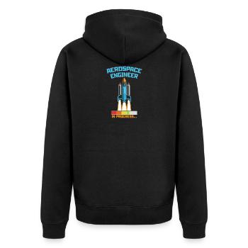 Aerospace Enginner in Progress Engineer Rocket - Unisex Premium Organic Zip Hoodie - black - Back - Nico (187cm)
