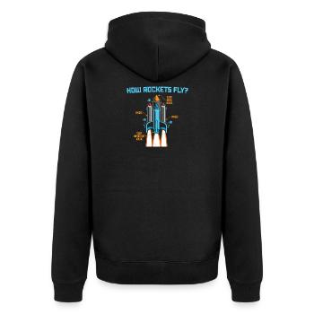 Comment les fusées volent ingénieur en génie aérospatial - Veste à capuche bio Premium Unisexe - noir - Dos - Nico (187cm)